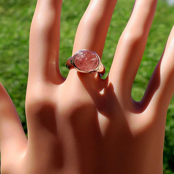 ストロベリークォーツSV925リング strawberry quartz ring 8枚目の画像