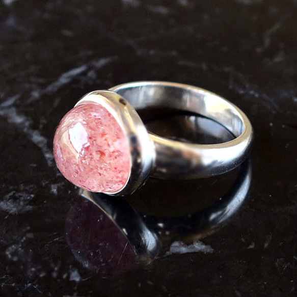 ストロベリークォーツSV925リング strawberry quartz ring 4枚目の画像