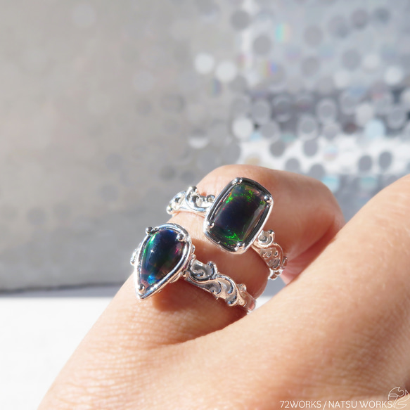 ブラックオパール リング / Ethiopian Black Opal Ring l 6枚目の画像