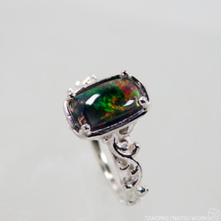 ブラックオパール リング / Ethiopian Black Opal Ring ll 5枚目の画像