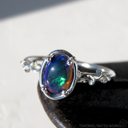 ブラックオパール リング / Ethiopian Black Opal Ring lll 1枚目の画像