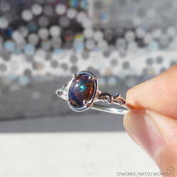 ブラックオパール リング / Ethiopian Black Opal Ring lll 4枚目の画像