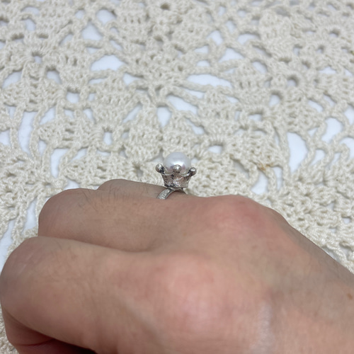SILVER × 天然パール ミルククラウン リング 指輪・リング h.j.Shiki