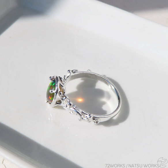 ブラックオパール リング / Ethiopian Black Opal Ring llll 7枚目の画像