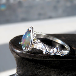 ブラックオパール リング / Ethiopian Black Opal Ring llll 2枚目の画像