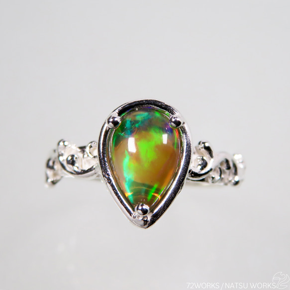 ブラックオパール リング / Ethiopian Black Opal Ring llll 3枚目の画像