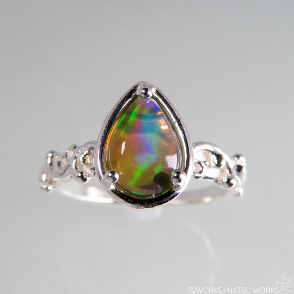 ブラックオパール リング / Ethiopian Black Opal Ring llll 5枚目の画像