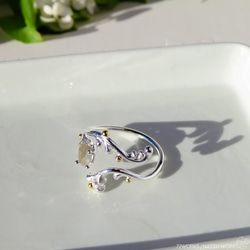 ボタニカル ダイヤモンド リング / Botanical Diamond and 18K Ring 8枚目の画像