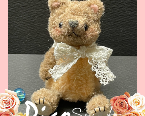 lunen テディベア ぬいぐるみ　作家　ハンドメイド ブローチ　ミニチュア ミニミニくまちゃんのブローチを作りました🧸 . #テディベア #プローチ
