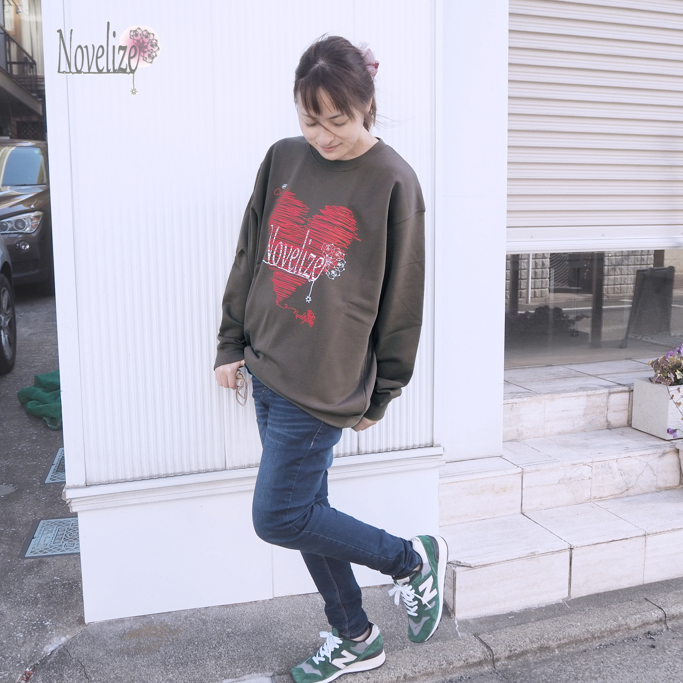 おとなのトレーナー　*LOVE-Tee*　＊XL・グレージュブラウン＊