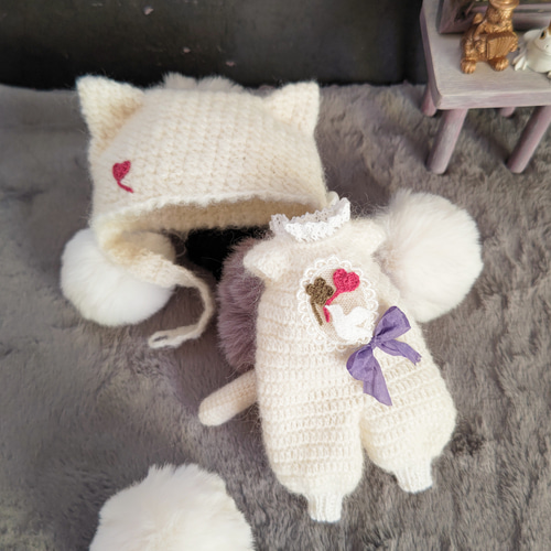 ネオブライスアウトフィット◇猫にゃんロンパースと猫耳帽子