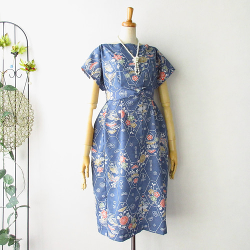 ゆったり】着物ドレス◎涼風◎細見え縦長シルエット&オールシーズン着  