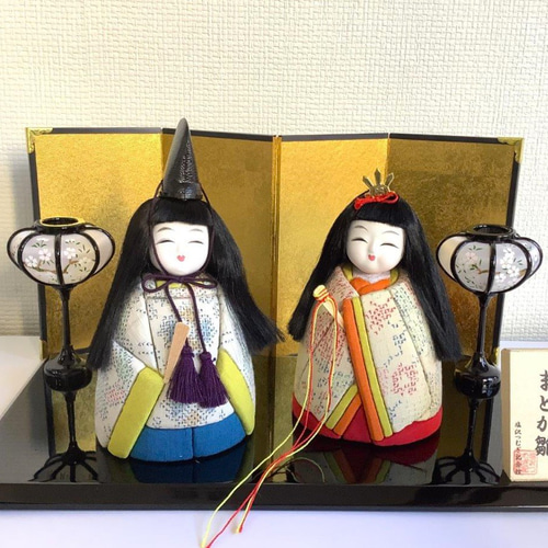 雪洞作【組人形】お内裏様雛人形 塩沢織木目込人形 雛人形「まどか雛」B 単品（台・木札付き