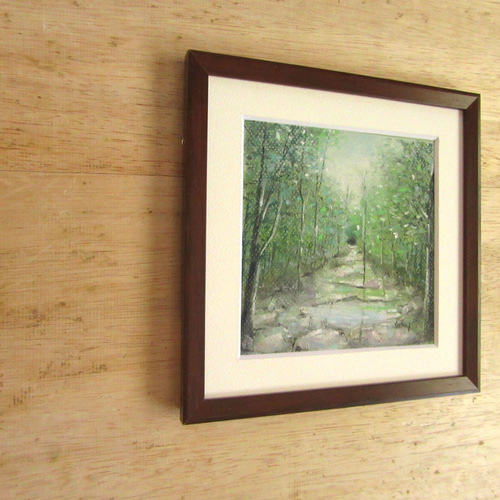 パステル画 小さな川(パステル画 額縁付き) 絵画 takiyo 通販 パステル画 小さな川(パステル画 額縁付き) 絵画 takiyo 通販