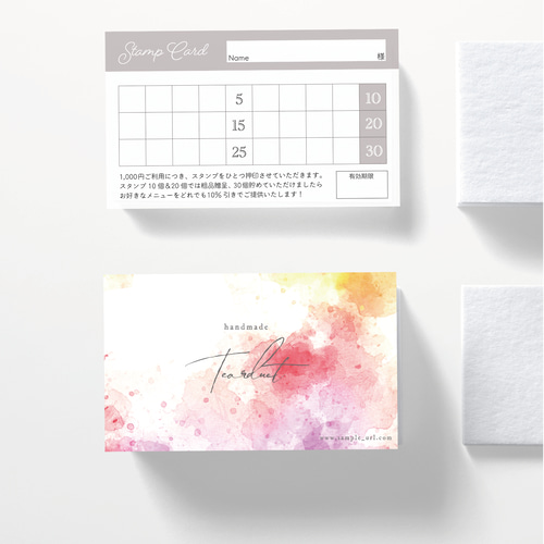 Y-3】両面ポイントカード／メニュー表／スタンプカード／ご予約表