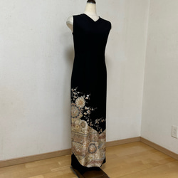 加賀友禅 牡丹の花 花尽くし 作家モノ黒留のシンプルフォーマル