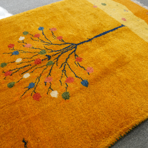 150×100cm【手織り ペルシャ絨毯ギャッベ】ギャベ 手織り絨毯