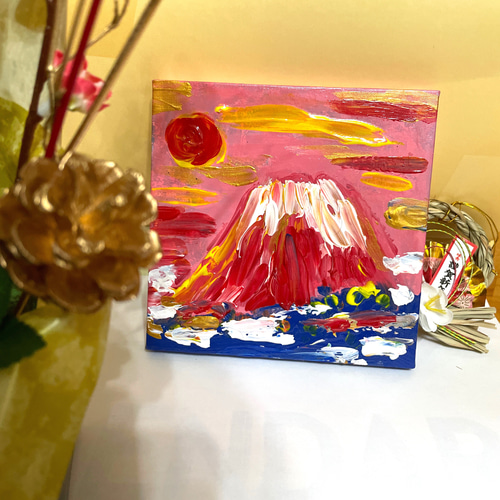 縁起物！！赤富士原画一点物 赤富士 （その一） 絵画 ギャラリーtoteme
