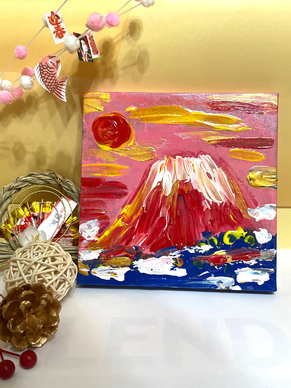 縁起物　赤富士 縁起物！！赤富士原画一点物 赤富士 （その一） 絵画 ギャラリー