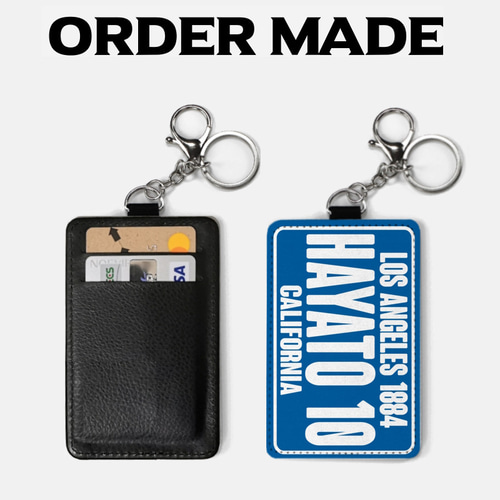 オーダーメイド カードケース パスケース 3列 名入れ 名前入れ MLB LA