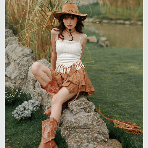 ボヘミアンリゾートスタイル ショートタッセル セクシー ショート