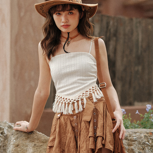 ボヘミアンリゾートスタイル ショートタッセル セクシー ショート