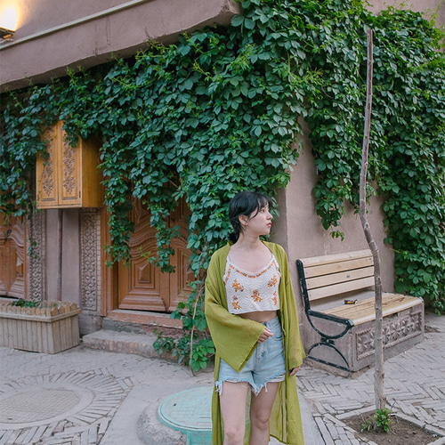 夏 韓国風 小花刺繍サスペンダー かぎ針編みの花 セクシー