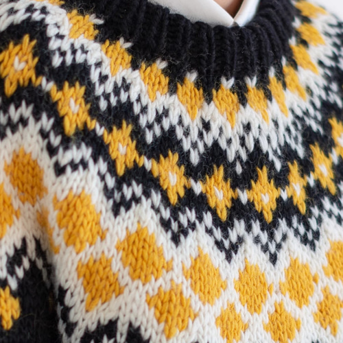 ノルディック求心柄セーター ウール100％ ニット・セーター hellodream