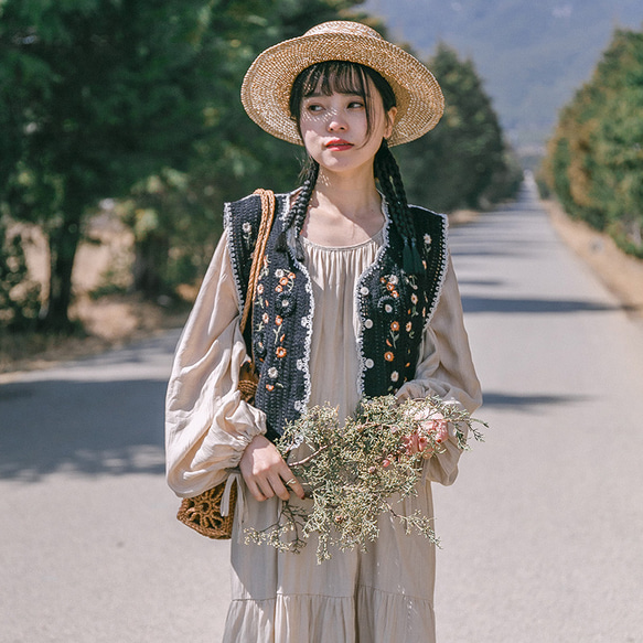 【Pillings】完売品　花モチーフ ニットベスト グレー 楽天市場】＼2点買うと5％OFFクーポン！9/28〜10/8／ニット