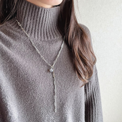 ourlegacy 2wayネックレス JORIE】2way！ニット映え！不器用さんでも大丈夫❤️ グレーオニキス