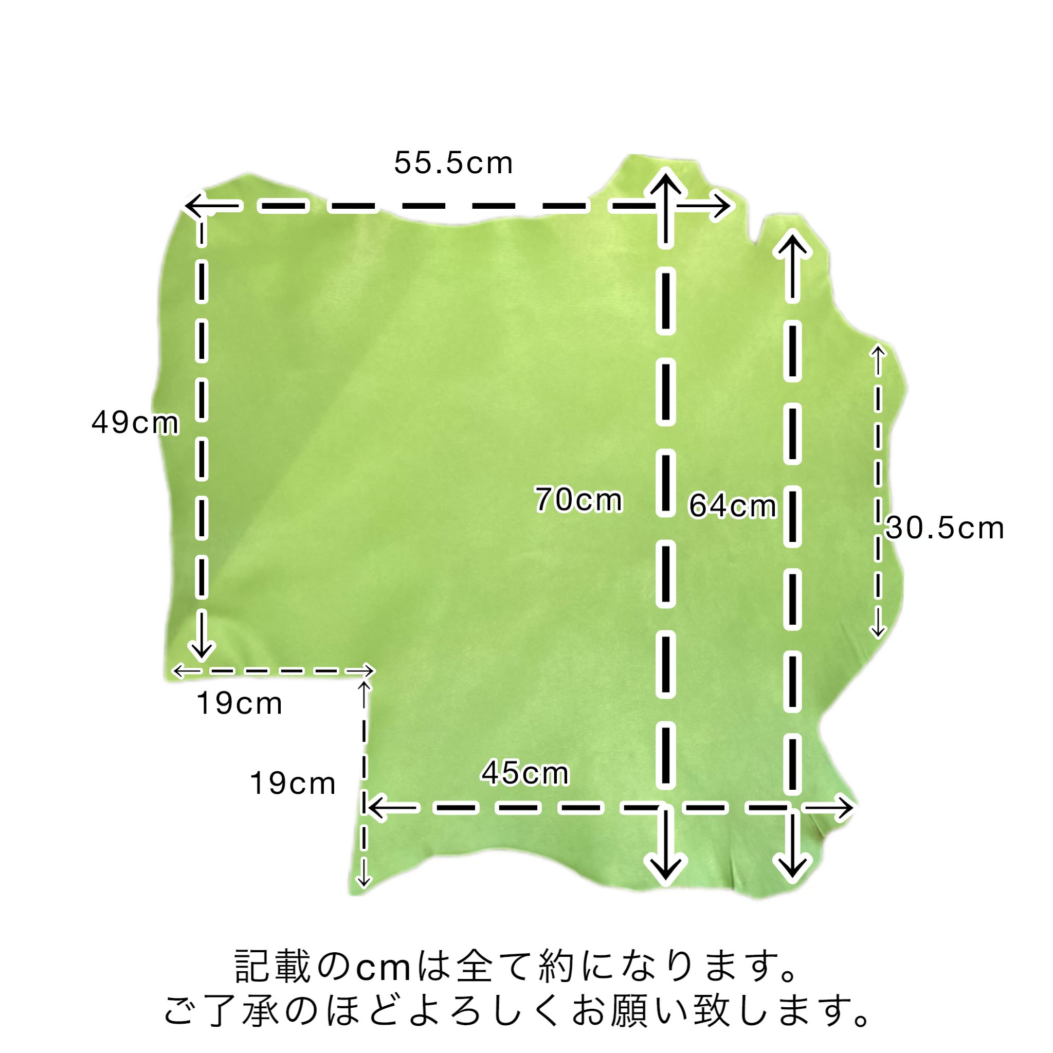 フランス産高級ヤギ革シュリー キミドリ 半裁