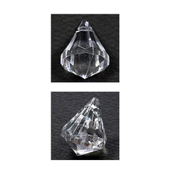プラビーズ アクリル ビーズ ダイヤカット型 Ｓサイズ２４×１８ｍｍ クリスタル 透明 ７コ入りサービスパック 1枚目の画像