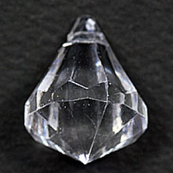プラビーズ アクリル ビーズ ダイヤカット型 Ｓサイズ２４×１８ｍｍ クリスタル 透明 ７コ入りサービスパック 2枚目の画像