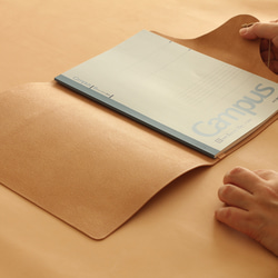 書き易さを追求した凹凸の無い 家計簿ブックカバー 規格外サイズ LF-014 ヌメ革 レザー ブックカバー ノートカバー 12枚目の画像