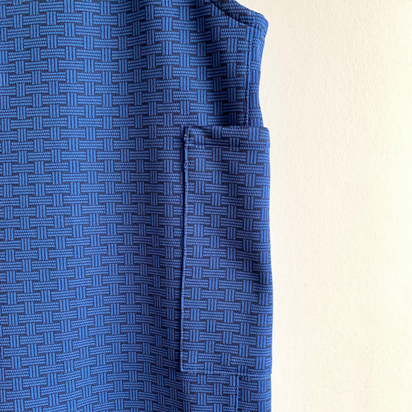 シンプル　サロペット【送料無料】着物リメイク　ブルー 9枚目の画像