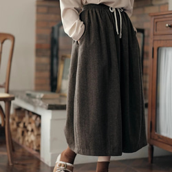 ウールスカート  バルーン型スカート　ウール混 1枚目の画像