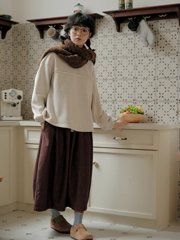 ウールスカート  バルーン型スカート　ウール混 16枚目の画像