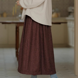 ウールスカート  バルーン型スカート　ウール混 14枚目の画像