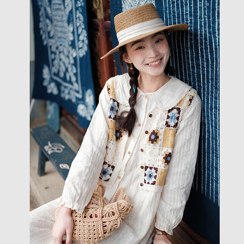 春夏 スイートなスタイル エスニックスタイル 刺繡 パッチワーク