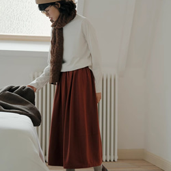 冬のロングスカート　ギャザースカート   ウール混 14枚目の画像