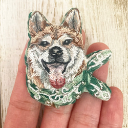 受注製作　刺繍ブローチ　柴犬 4枚目の画像