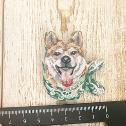 受注製作　刺繍ブローチ　柴犬 6枚目の画像