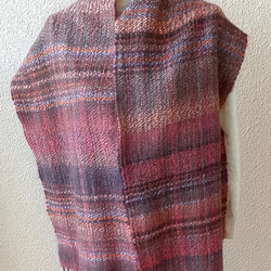 暖か色の手織りマフラー WM0679        一点物 6枚目の画像