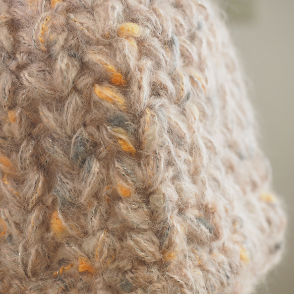 ミックスカラーのモヘアタッチニット帽 おばあちゃんの手編み レディース・メンズ兼用 一点物 4枚目の画像