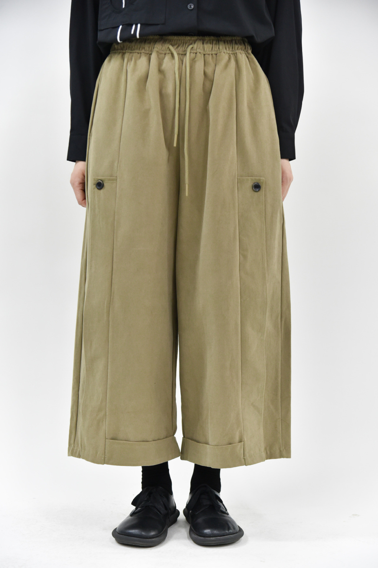 コットンワイドパンツウエストゴム