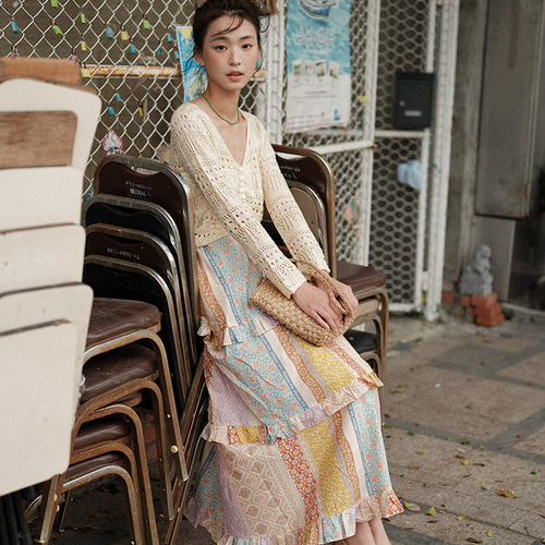 春夏 レディース ボヘミアンビーチスカート フレンチ気質フローラル