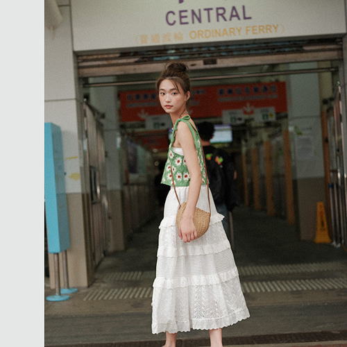 アナイ　Aライン　レースのスカート　36 美品 ANAYI アナイ A ラインスカート ミモザレース サイズ36