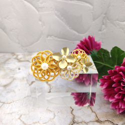 水引のバレッタ オータムカラー☆オレンジ 6cm バレッタ cara & mist