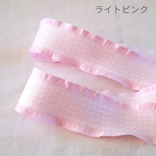 サイドフリル千鳥格子リボン 25mm チェックリボン リボン・テープ  