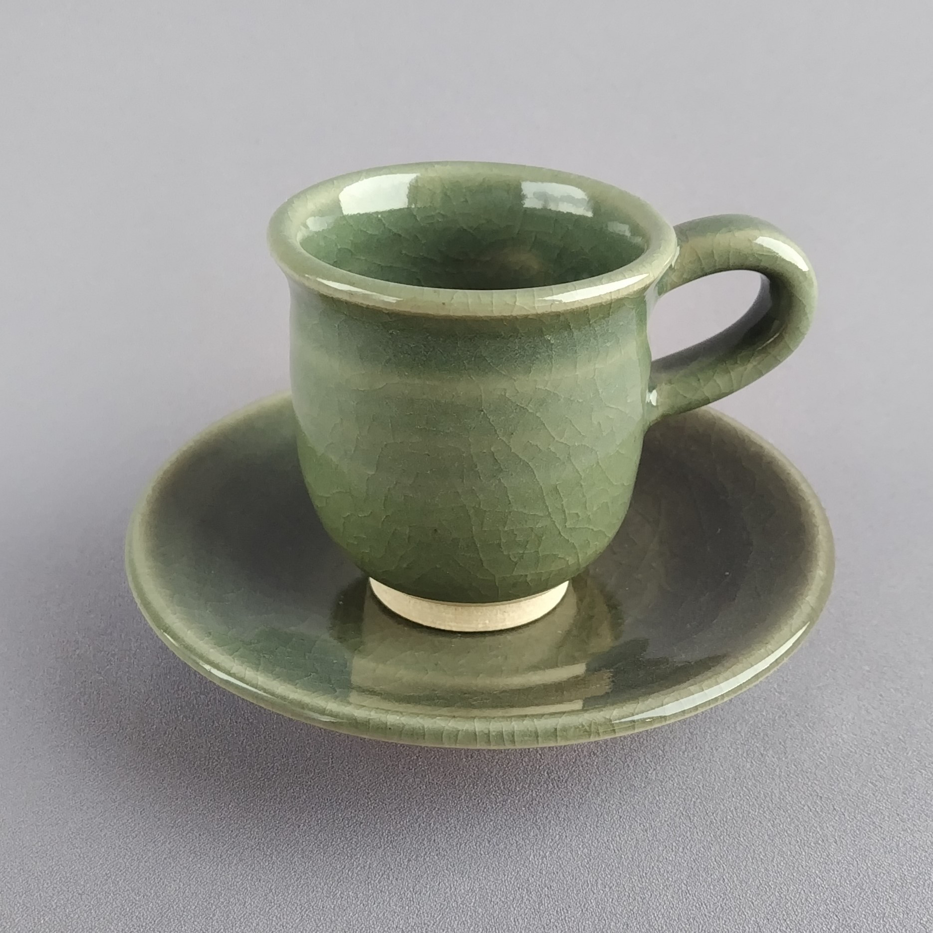 コーヒーカップ　青磁釉 　【商品番号：00439】